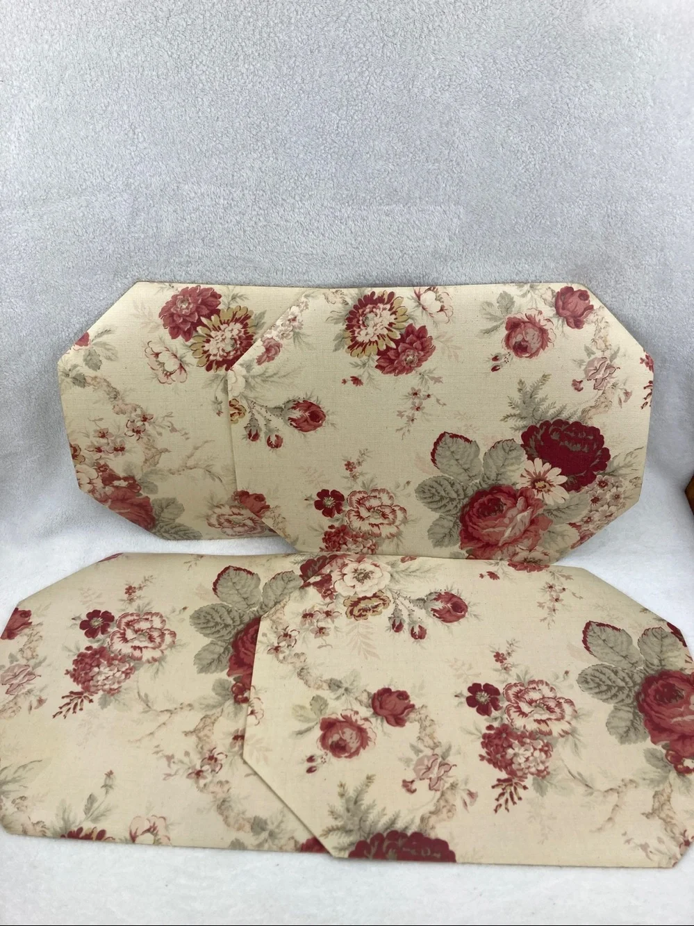 Waverly Norfolk Rose Placemats & Napkins Set of 4 Shabby Chic Farmhouse